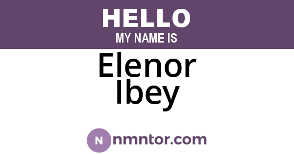 Elenor Ibey