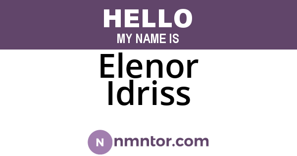 Elenor Idriss