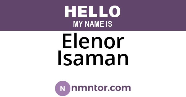 Elenor Isaman