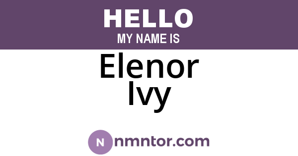 Elenor Ivy