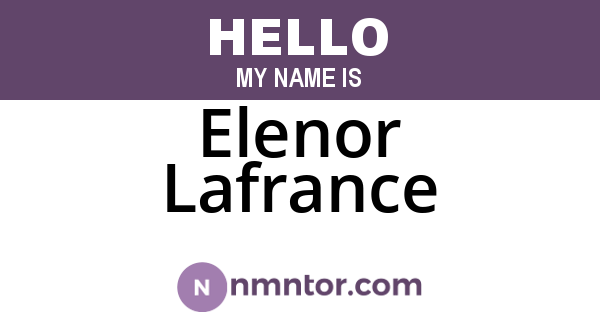 Elenor Lafrance