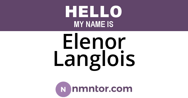 Elenor Langlois