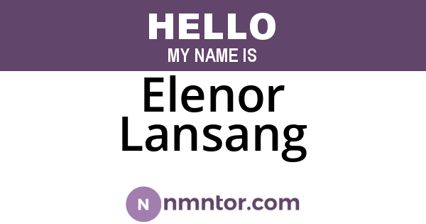 Elenor Lansang