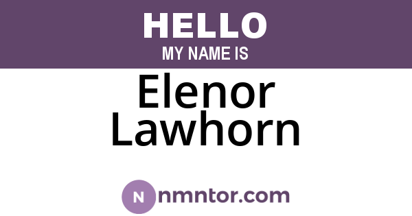 Elenor Lawhorn