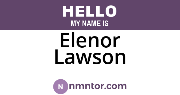 Elenor Lawson