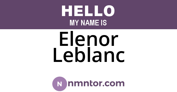 Elenor Leblanc