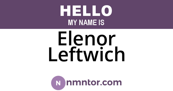 Elenor Leftwich