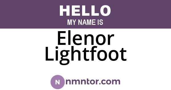 Elenor Lightfoot