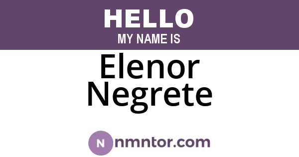 Elenor Negrete