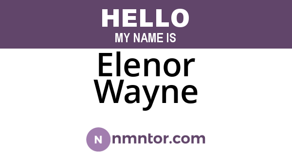 Elenor Wayne