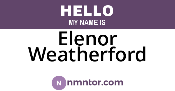 Elenor Weatherford