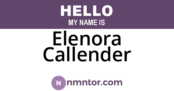 Elenora Callender
