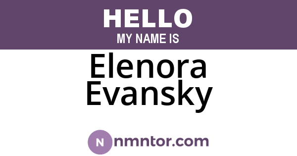 Elenora Evansky