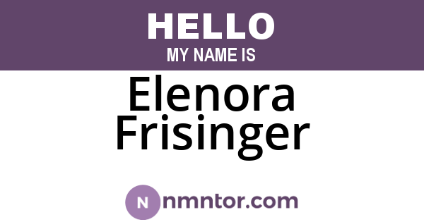 Elenora Frisinger