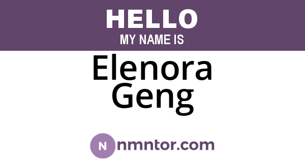 Elenora Geng