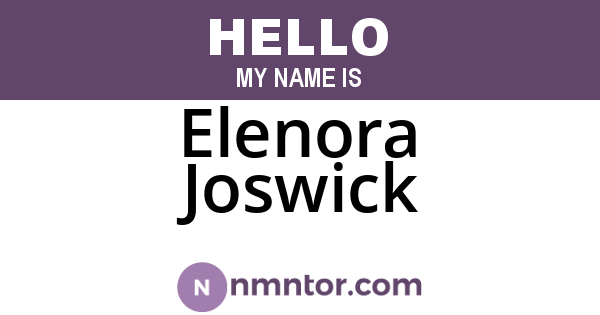Elenora Joswick