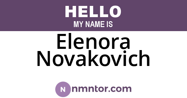 Elenora Novakovich