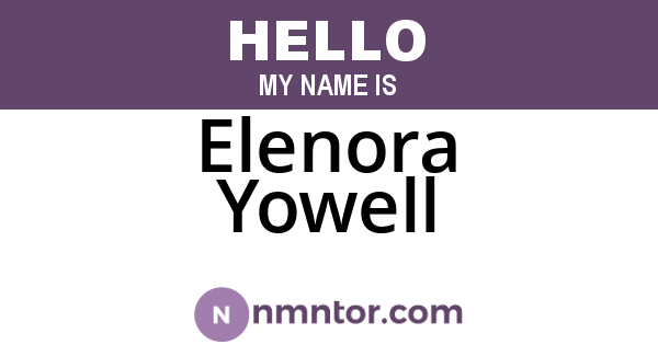 Elenora Yowell