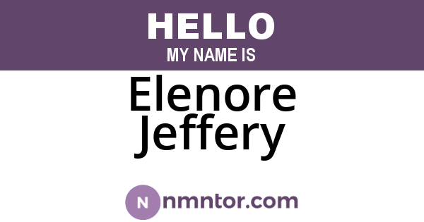 Elenore Jeffery