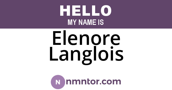 Elenore Langlois