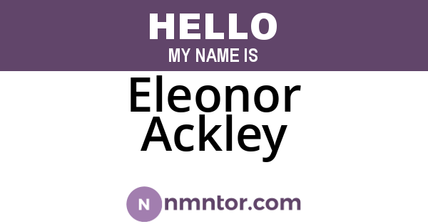 Eleonor Ackley