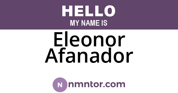 Eleonor Afanador