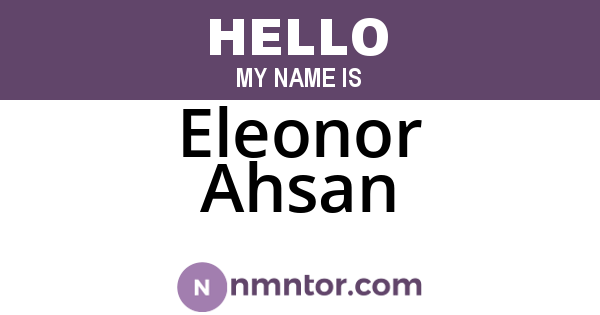 Eleonor Ahsan