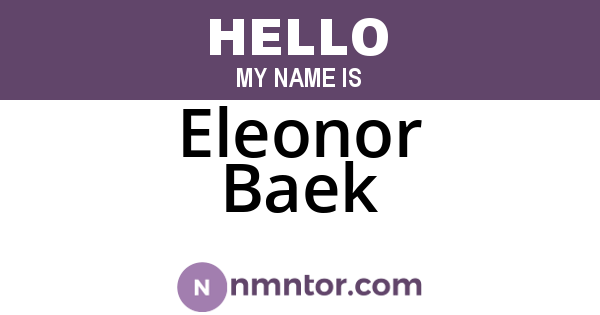 Eleonor Baek