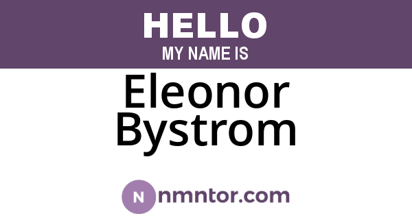 Eleonor Bystrom