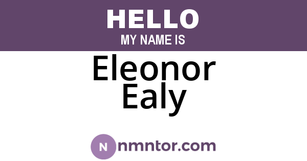 Eleonor Ealy