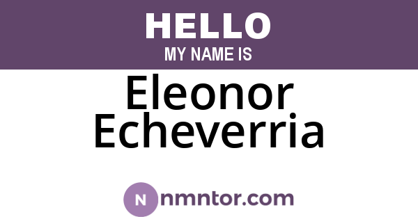 Eleonor Echeverria