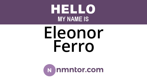Eleonor Ferro