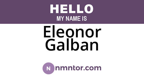Eleonor Galban
