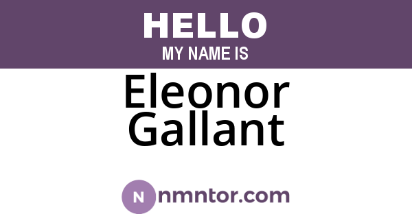 Eleonor Gallant