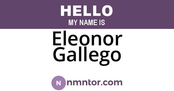 Eleonor Gallego