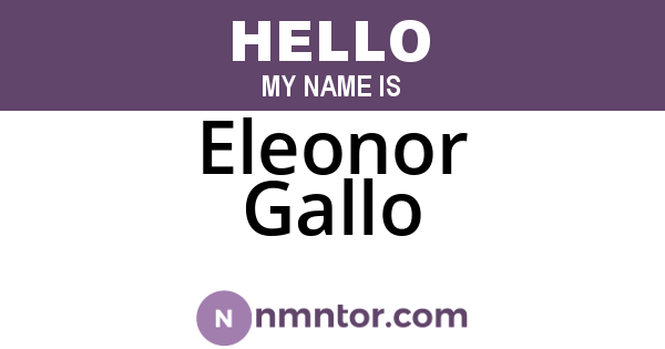 Eleonor Gallo