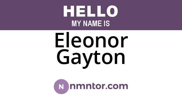 Eleonor Gayton