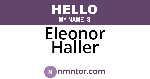 Eleonor Haller