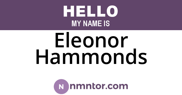 Eleonor Hammonds