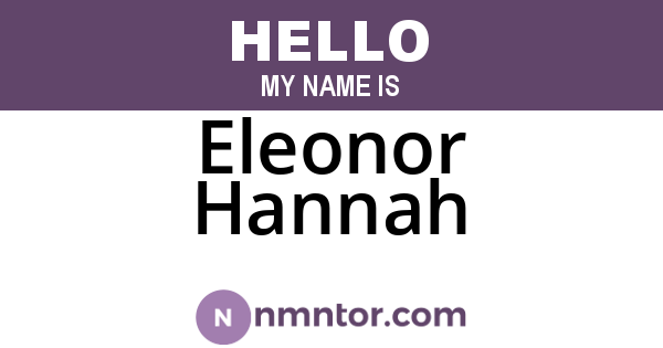Eleonor Hannah