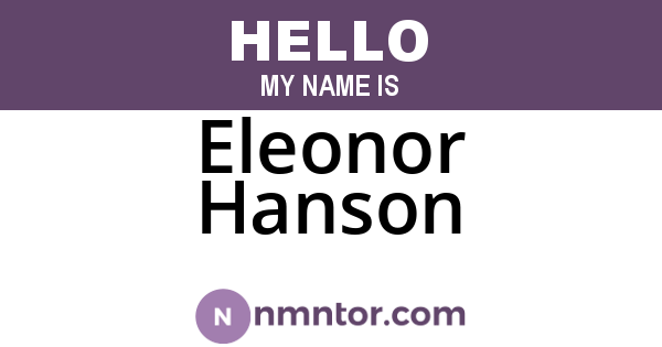 Eleonor Hanson