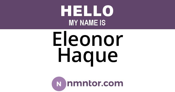 Eleonor Haque
