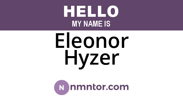 Eleonor Hyzer
