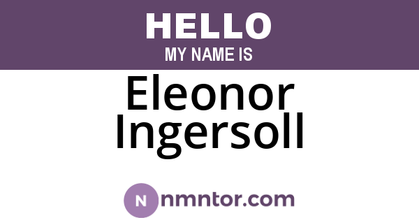 Eleonor Ingersoll
