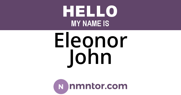Eleonor John