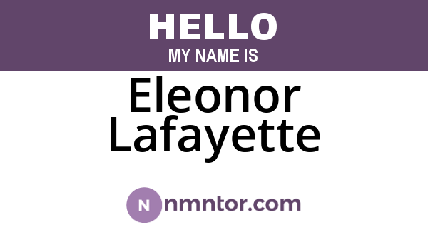 Eleonor Lafayette