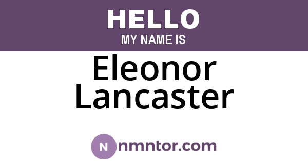 Eleonor Lancaster