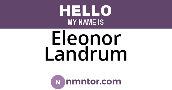 Eleonor Landrum