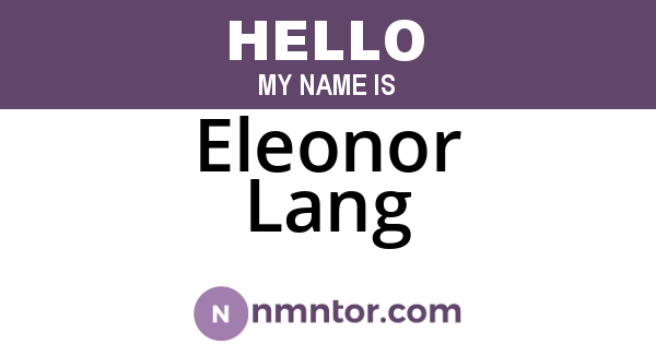 Eleonor Lang