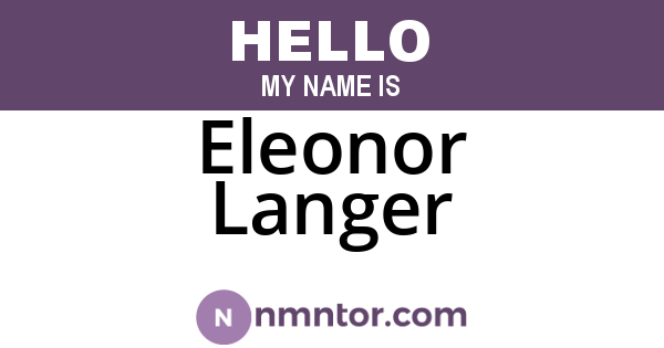Eleonor Langer